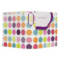 Monogram binders, colourful polka dots