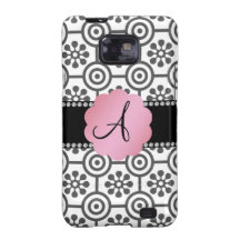 Monogram black and white flowers galaxy SII covers