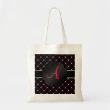 Monogram Black pink diamonds Canvas Bag
