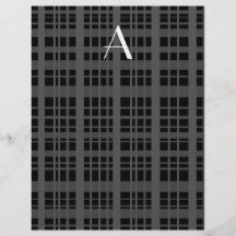 Monogram black plaid full color flyer