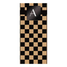 Monogram brown and black checkers customized rack card