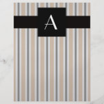 Monogram Brown and black stripes Custom Flyer