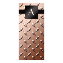 Monogram brown diamond steel plate customized rack card