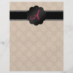Monogram brown flowers full color flyer