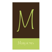Monogram Business Card en retro colours