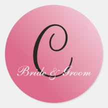 Monogram C customizable seal Round Sticker