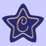 Monogram C in 3D gold stickers
