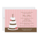 Monogram Cake Bridal Shower Invitation - Pink