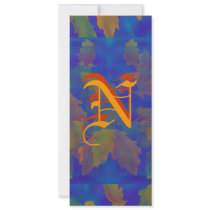 Monogram, calendar card invitation