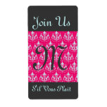 Monogram Chandelier Wedding RSVP Label