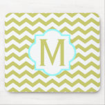 Monogram Chevron Pattern Mouse Pad
