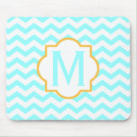 Monogram Chevron Pattern Mouse Pad