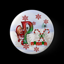 Monogram Christmas Button P buttons
