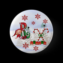 Monogram Christmas Button R buttons