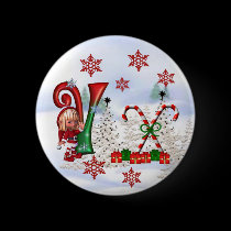 Monogram Christmas Button V buttons