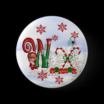 Monogram Christmas Button W buttons