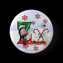 Monogram Christmas Button Z buttons