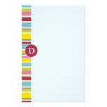 Monogram Colourful Stripes Customizable Stationery stationery
