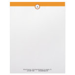 Monogram Customizable Alphabet Orange Letterhead