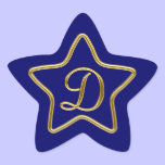 Monogram D in 3D gold stickers