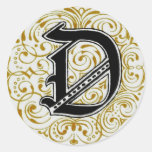 Monogram ‘D’ in Gold - Sticker