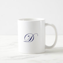 Monogram D Navy Blue Mugs
