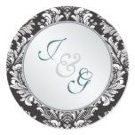 Monogram Damask black white Wedding