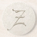 Monogram Damask coasters - letter Z