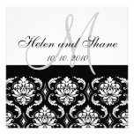 Monogram Damask Wedding invitation