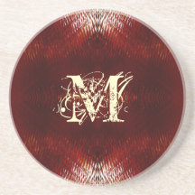 Monogram Dark Autumn Colours Coaster