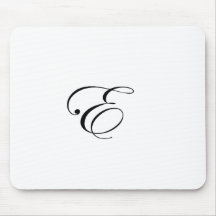 Monogram E Black Mouse Pads
