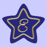 Monogram E in 3D gold stickers