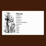 Monogram E Minstrel Playing Lute business cards