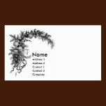 Monogram E Spray of Roses business cards