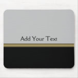 Monogram Elegance in Black Grey Gold Mouse Pads