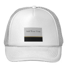 Monogram Elegance in Black Grey Gold Trucker Hats
