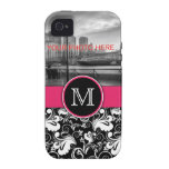 Monogram Elegant Floral Pattern Damask Letter Pink iPhone 4/4S Cover