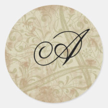 Monogram Envelope Seals Round Stickers