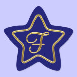 Monogram F in 3D gold stickers