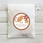 Monogram Favour Sticker | Autumn Falling Leaves