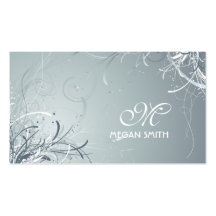 Monogram Floral Grunge Business Card