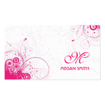 Monogram Floral Grunge Business Card