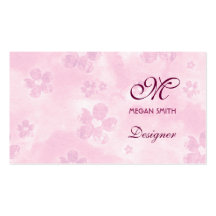 Monogram Floral Grunge Business Card