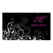 Monogram Floral Grunge Business Card