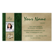 Monogram Floral Lawyer Photo Business Cards 3