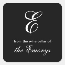 Monogram From the Wine Cellar of Square Labels Sticker
