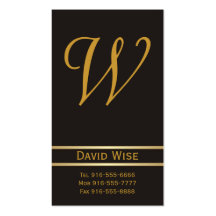 Monogram Gold Business Cards
