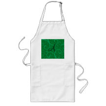 Monogram green swirls apron
