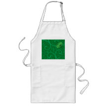 Monogram green swirls apron
