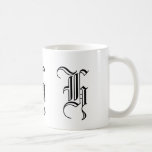Monogram H Black and White Decorative Coffee Mug